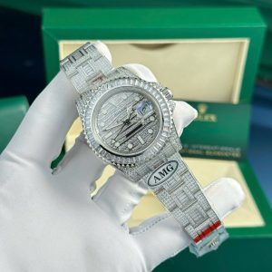 Đồng Hồ Rolex GMT Master II Iced Out Nam Đính Full Đá Replica Cao Cấp Nhà Máy AMG (7)