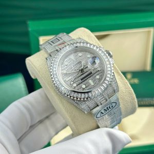 Đồng Hồ Rolex GMT Master II Iced Out Nam Đính Full Đá Replica Cao Cấp Nhà Máy AMG (7)