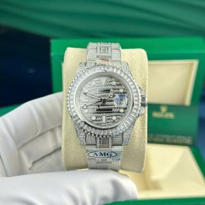 Đồng Hồ Rolex GMT Master II Iced Out Nam Đính Full Đá Replica Cao Cấp Nhà Máy AMG (7)