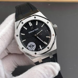 Đồng Hồ Audemars Piguet Royal Oak 15500ST Rep 11 Nam Dây Cao Su Đen Xưởng APS 41mm (6)