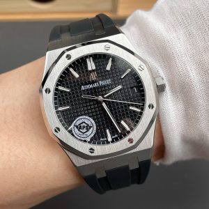 Đồng Hồ Audemars Piguet Royal Oak 15500ST Rep 11 Nam Dây Cao Su Đen Xưởng APS 41mm (6)