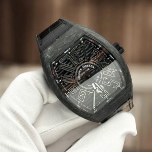 Đồng Hồ Franck Muller Replica Cao Cấp Vanguard V45 Vỏ Carbon Màu Đen Nhà Máy ABF 45mm (5)