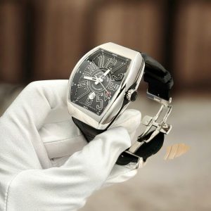 Đồng Hồ Franck Muller Replica Cao Cấp Vanguard V45 Vỏ Thép Trắng Nhà Máy ABF 45mm (1)