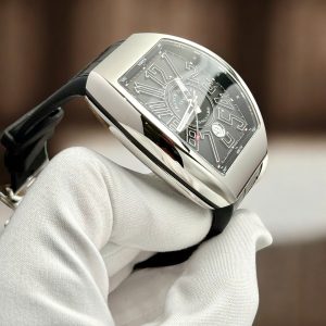 Đồng Hồ Franck Muller Replica Cao Cấp Vanguard V45 Vỏ Thép Trắng Nhà Máy ABF 45mm (1)
