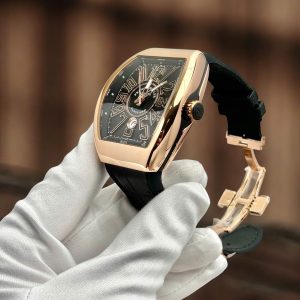 Đồng Hồ Franck Muller Replica Cao Cấp Vanguard V45 Vỏ Vàng Hồng Nhà Máy ABF 45mm (1)