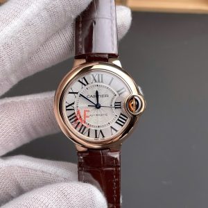 Đồng Hồ Nữ Cartier Ballon Bleu De WJBB0040 Màu Nâu Dây Da Máy Cơ 33mm (5)