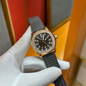 Đồng Hồ Patek Philippe Rep 11 Aquanaut 5067 Dây Cao Su Viền Đính Đá Màu Nâu PPF 35,6mm (2)