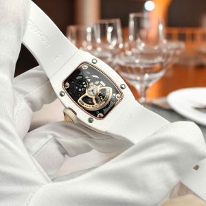 Đồng Hồ Richard Mille RM07 Gốm Trắng Nữ Mặt Số Đính Đá Máy Cơ Automatic Replica 11 36mm (4)