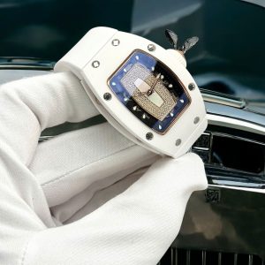 Đồng Hồ Richard Mille RM07 Gốm Trắng Replica 11 Dây Cao Su Máy Cơ Automatic 36mm (4)