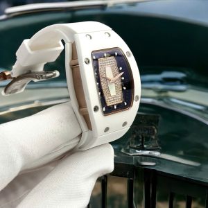 Đồng Hồ Richard Mille RM07 Gốm Trắng Replica 11 Dây Cao Su Máy Cơ Automatic 36mm (4)