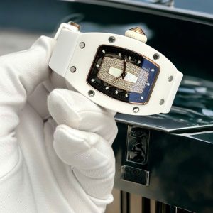 Đồng Hồ Richard Mille RM07 Gốm Trắng Replica 11 Dây Cao Su Máy Cơ Automatic 36mm (4)