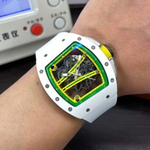 Đồng Hồ Richard Mille Replica Cao Cấp RM61-01 Yohan Blake Gốm Trắng Dây Cao Su 43x50mm (3)