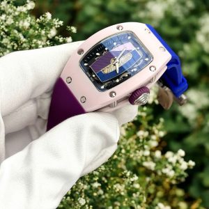 Đồng Hồ Richard Mille Replica Nữ Dây Cao Su RM07-01 Pastel Pink Vỏ Gốm Máy Cơ Automatic 36mm (7)