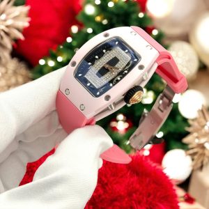 Đồng Hồ Richard Mille Replica Nữ Màu Hồng RM07-01 Vỏ Gốm Máy Cơ Automatic 36mm (5)