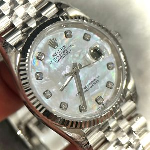 Đồng Hồ Rolex DateJust 126234 Chế Tác Mặt Xà Cừ Tự Nhiên Đính Moissanite Xưởng VS Rep 11 36mm (6)