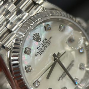 Đồng Hồ Rolex DateJust 126234 Chế Tác Mặt Xà Cừ Tự Nhiên Đính Moissanite Xưởng VS Rep 11 36mm (6)