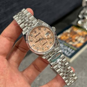 Đồng Hồ Rolex DateJust 126234 Replica 11 Mặt Số Vi Tính Màu Cá Hồi Nhà Máy Clean 36mm (3)
