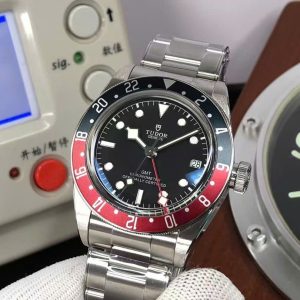 Đồng hồ Tudor Black Bay GMT Pepsi Replica 11 Dây Kim Loại Oyster Nhà Máy ZF 41mm (4)