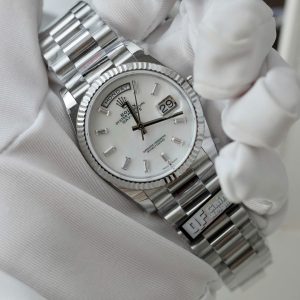 Rolex Day-Date 128236 Mặt Khảm Xà Cừ Replica 11 Trọng Lượng 158gram Nhà Máy QF 36mm (2)