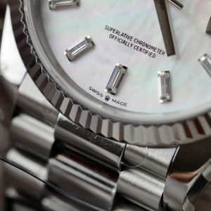 Rolex Day-Date 128236 Mặt Khảm Xà Cừ Replica 11 Trọng Lượng 158gram Nhà Máy QF 36mm (2)