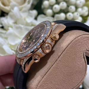 Đồng Hồ Rolex Daytona 116588TBR Giraffeb Chestnut Brown Dial Bọc Vàng Hồng 18K Đính Moissanite 40mm (1)