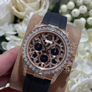 Đồng Hồ Rolex Daytona 116588TBR Giraffeb Chestnut Brown Dial Bọc Vàng Hồng 18K Đính Moissanite 40mm (1)