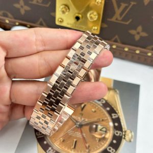 Đồng Hồ Rolex Land-Dweller 127235 Họa Tiết Tổ Ong Màu Vàng Hồng Replica Cao Cấp 40mm (11)