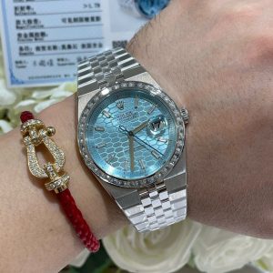 Đồng Hồ Rolex Land-Dweller 127286TBR Bọc Vàng Trắng Chế Tác Kim Cương Moissanite 40mm (4)