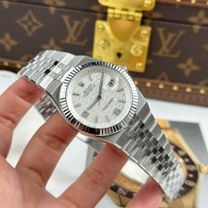 Đồng Hồ Rolex Land-Dweller 127336 Mặt Số Trắng Họa Tiết Tổ Ong Replica Cao Cấp 40mm (8)