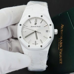 Audemars Piguet 15500 Rep Cao Cấp Vỏ Gốm Trắng Máy Cơ Tự Động Nhà Máy APS 41mm (2)