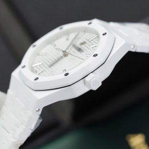 Audemars Piguet 15500 Rep Cao Cấp Vỏ Gốm Trắng Máy Cơ Tự Động Nhà Máy APS 41mm (2)