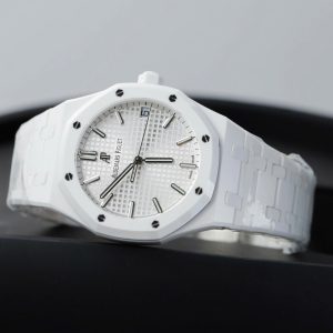 Audemars Piguet 15500 Rep Cao Cấp Vỏ Gốm Trắng Máy Cơ Tự Động Nhà Máy APS 41mm (2)