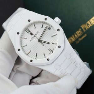 Audemars Piguet 15500 Rep Cao Cấp Vỏ Gốm Trắng Máy Cơ Tự Động Nhà Máy APS 41mm (2)