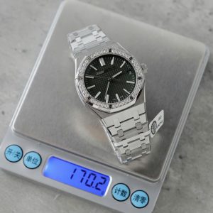 Audemars Piguet Replica 11 Royal Oak 15510ST Mặt Xanh Lá Cây Viền Độ Kim Cương Moissanite 41mm (2)
