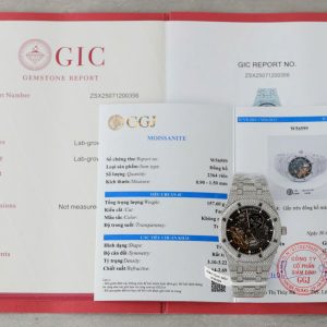 Audemars Piguet Replica Cao Cấp Royal Oak 15407 Đính Full Kim Cương Moissanite 41mm (2)