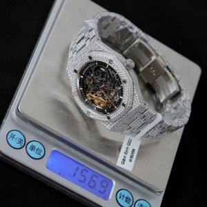 Audemars Piguet Replica Cao Cấp Royal Oak 15407 Đính Full Kim Cương Moissanite 41mm (2)