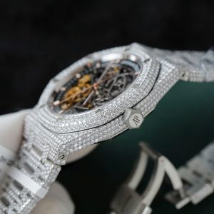 Audemars Piguet Replica Cao Cấp Royal Oak 15407 Đính Full Kim Cương Moissanite 41mm (2)