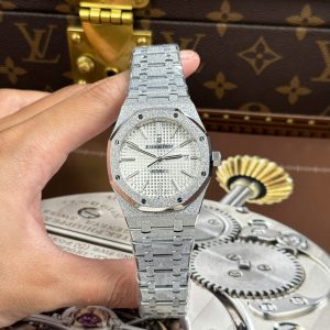 Audemars Piguet Royal Oak 15410 Frosted Rep Cao Cấp Mặt Trắng Máy Cơ Thụy Sỹ Nhà Máy APS 41mm (2)