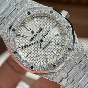 Audemars Piguet Royal Oak 15410 Frosted Rep Cao Cấp Mặt Trắng Máy Cơ Thụy Sỹ Nhà Máy APS 41mm (2)