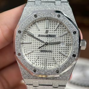 Audemars Piguet Royal Oak 15410 Frosted Rep Cao Cấp Mặt Trắng Máy Cơ Thụy Sỹ Nhà Máy APS 41mm (2)