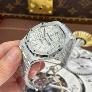 Audemars Piguet Royal Oak 15410 Frosted Rep Cao Cấp Mặt Trắng Máy Cơ Thụy Sỹ Nhà Máy APS 41mm (2)