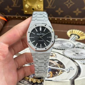 Audemars Piguet Royal Oak 15410 Frosted Replica 1 1 Mặt Đen Máy Cơ Thụy Sỹ Nhà Máy APS 41mm (14)