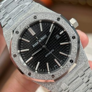 Audemars Piguet Royal Oak 15410 Frosted Replica 1 1 Mặt Đen Máy Cơ Thụy Sỹ Nhà Máy APS 41mm (2)