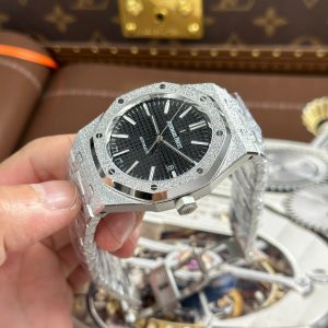 Audemars Piguet Royal Oak 15410 Frosted Replica 1 1 Mặt Đen Máy Cơ Thụy Sỹ Nhà Máy APS 41mm (14)