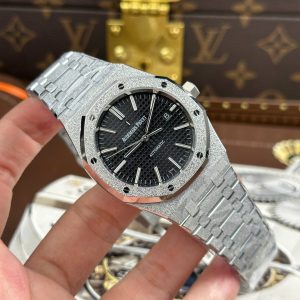 Audemars Piguet Royal Oak 15410 Frosted Replica 1 1 Mặt Đen Máy Cơ Thụy Sỹ Nhà Máy APS 41mm (14)