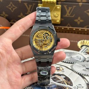 Audemars Piguet Royal Oak 15416 Rep Cao Cấp Mặt Lộ Cơ Màu Vàng Vỏ Gốm Đen Nhà Máy THB 41mm (2)