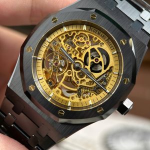 Audemars Piguet Royal Oak 15416 Rep Cao Cấp Mặt Lộ Cơ Màu Vàng Vỏ Gốm Đen Nhà Máy THB 41mm (2)