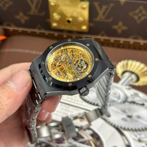 Audemars Piguet Royal Oak 15416 Rep Cao Cấp Mặt Lộ Cơ Màu Vàng Vỏ Gốm Đen Nhà Máy THB 41mm (2)