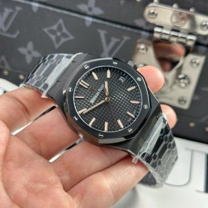 Audemars Piguet Royal Oak 15500 Fake 11 Mặt Đen Máy Cơ Tự Động Xưởng F1 41mm (2)