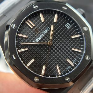 Audemars Piguet Royal Oak 15500 Fake 11 Mặt Đen Máy Cơ Tự Động Xưởng F1 41mm (2)